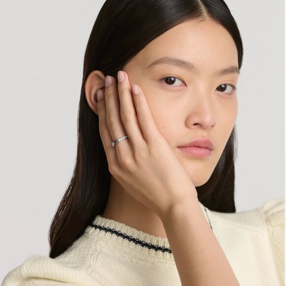 Authentic NWOT Dior Dio(r)evolution Ring Silver-Finish Metal and White Crystals - Picture 5 of 14